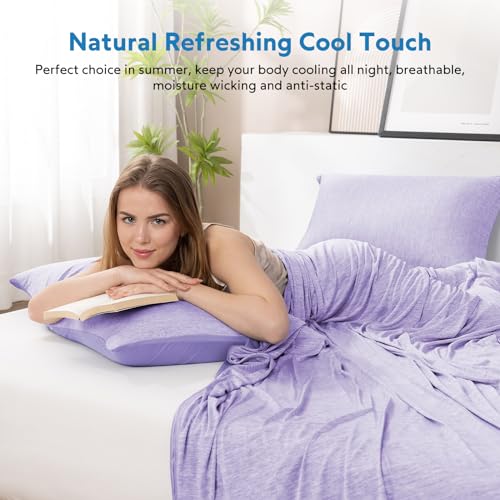 Image of HOMFINE Cooling Blanket for Hot Sleepers King Size, Purple 108 inchx90 inch | Dual-sided mica nylon cool, Q-Max 0.439 instant cool, Lightweight & breathable for night sweats & menopause, Machine washable