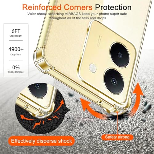 Image of Lustree Compatible with vivo Y200 Pro 5G Back Cover| Clear + TPU Case with 4 Corner Air Cushion Protection & Camera Protection | Slim& Stylus Cover for vivo Y200 Pro 5G