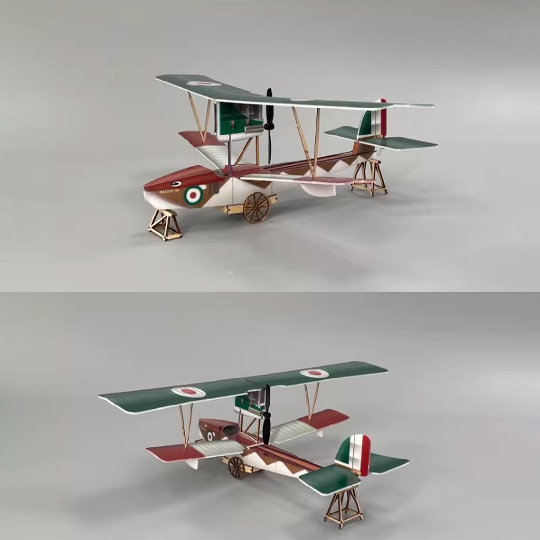 MinimumRC M5 3CH RC Wasserflugzeug Doppeldecker, 2,4GHz Gyro-stabilisiertes Flugboot mit 360mm Spannweite, leichtes Schaumstoff RC Flugzeug mit Mehreren Flugmodi, 3 Akkus, Links-Gas