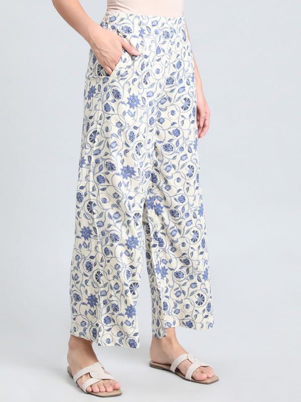 Image of GO COLORS Soft Viscose Printed Palazzo Full Length for Women| Breathable, Mid Rise