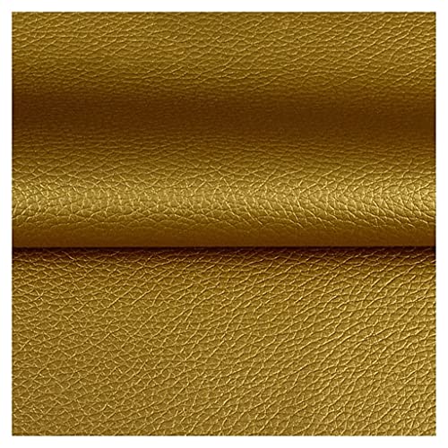 Cuir synthétique grand PU tissu en similicuir de litchi doré au mètre pour loisirs créatifs
