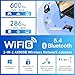 Krisnorey 2-in-1 Wi-Fi 6 Bluetooth 5.4 USB Adapter for PC Laptop, 5dBi High Gain AX900 2.4G/5GHz Wireless WiFi Network Dongle Auto-Driver for Windows 11 10 Desktop, Plug n Pair Headset, Keyboard, Mice