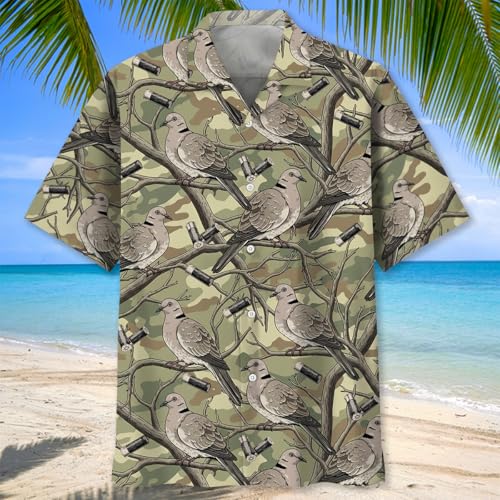 Camo Shirt Dove Hunting Hawaiian Shirt for Men – Lightweight Dove Bird Button Down Size S-5XL3