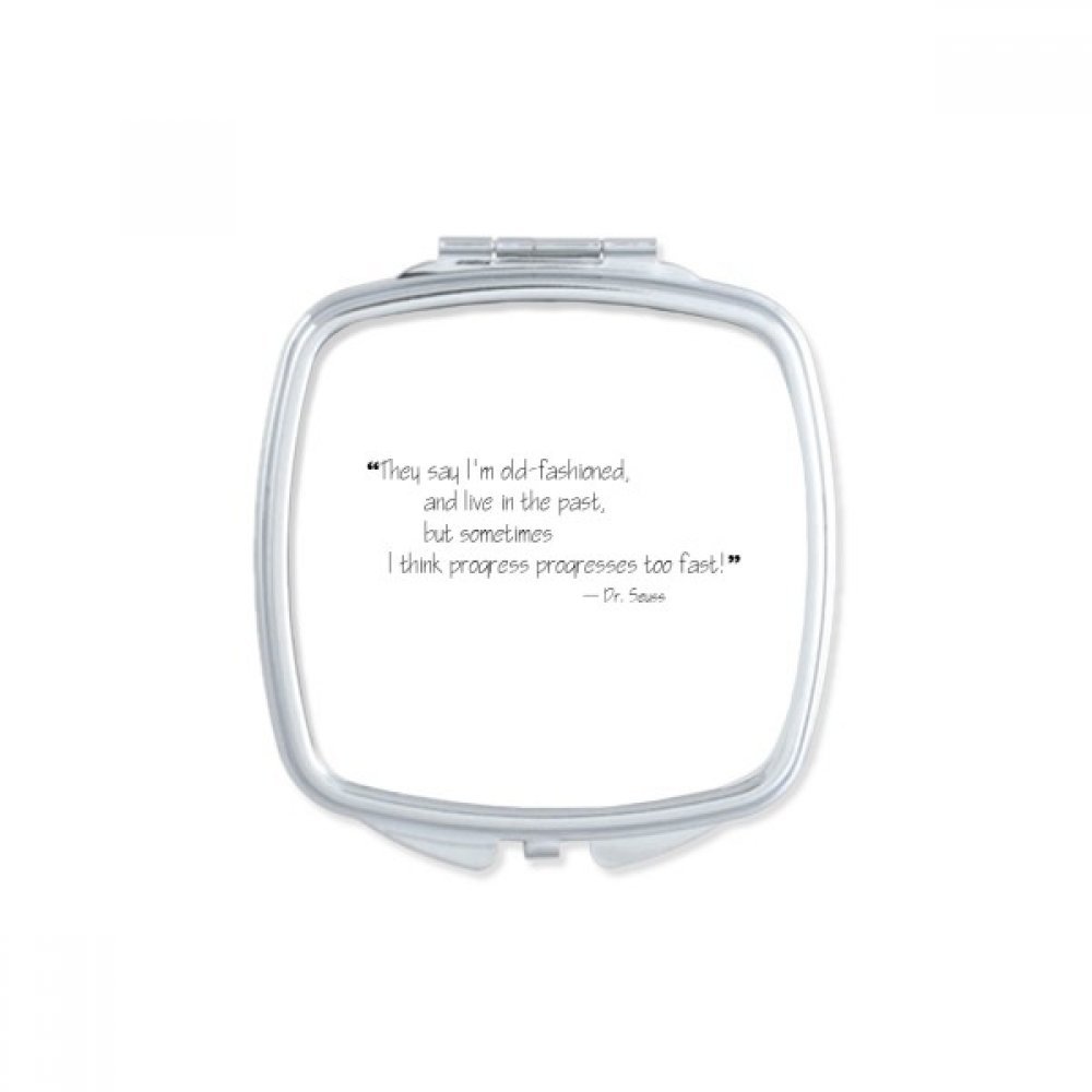 Miroir de poche compact avec citations motivantes pour retouches maquillage