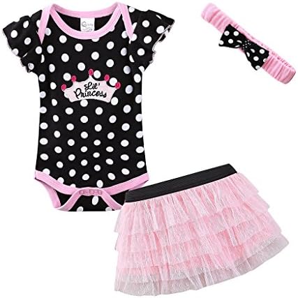 Mud Kingdom Cute Thanksgiving Baby Girl Outfits 9-12 Months Clothes Sets Lil' Princess 12M Polka Dot
