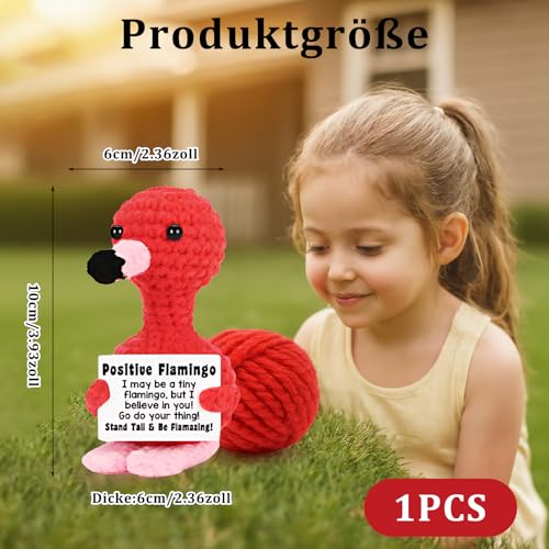 ZexJpr Flamingo Kuscheltier, Strickgeschenke, Handgehäkeltes Plüschtier Für Emotionale Unterstützung, Dekoratives Geschenk Für Zuhause Und Büro, Geeignet FüR Freunde Und Familie