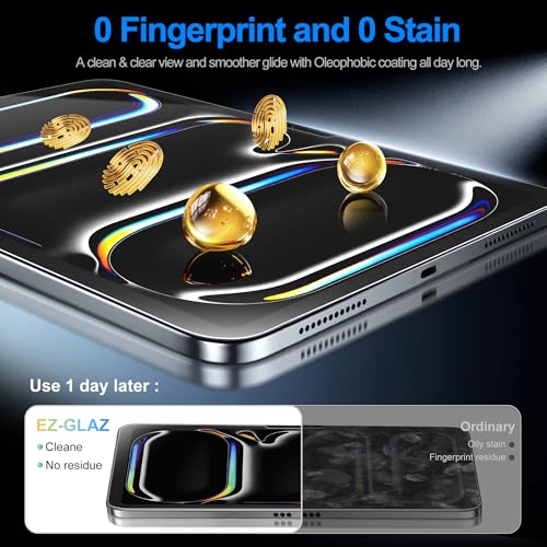 Image of EZ-GLAZ-2 Pack Paper-Feel Screen Protector for iPad Pro 11 Inch M5 /M4 (2025 /2024) - Apple Pencil Compatible, 9H+ Tempered Glass, Matte Film, Anti-Scratch, Bubble Free, with Installation Box
