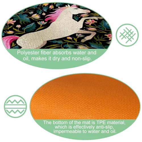 Tapete de cocina de 2 piezas antideslizante y lavable con diseño de hojas 5