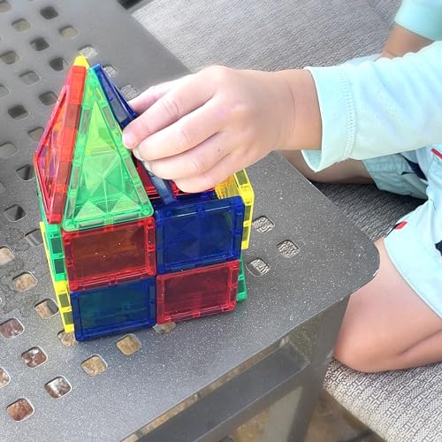 Image of CreateOn Crayola Mini Magnetic PIP-Tiles, Bold Colors - Building Set for Kids, Magnetic Building Toys for Kids, STEM Travel Toys for Boys and Girls Ages 3+, 24-Piece Set (Bold)