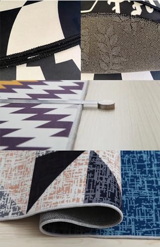 Geometric Sqaure Pattern 3D Vortex Visual Illusion Area Rug Modern Time Tunnel Kids Playroom Bedroom Floor Carpet Rectangular Rugs Mat,5’x8′