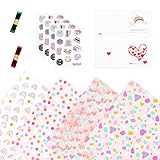 【Diseño único】El papel de regalo adopta el diseño geométrico del arcoíris y los corazones, y se combina con coloridos colores pastel, que es un diseño divertido y lindo, adecuado para nuestro uso diario, tanto para hombres como para mujeres.