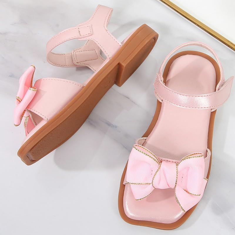 Image of kkdom Girls Cute Heart Sandals Open Toe Summer Flats Dress Sandals Shoes