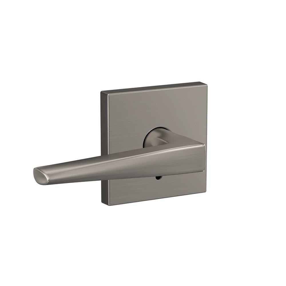Schlage Custom FC21 ELR 619 COL Eller Lever with Collins Trim Hall-Closet and Bed-Bath Lock, Satin Nickel