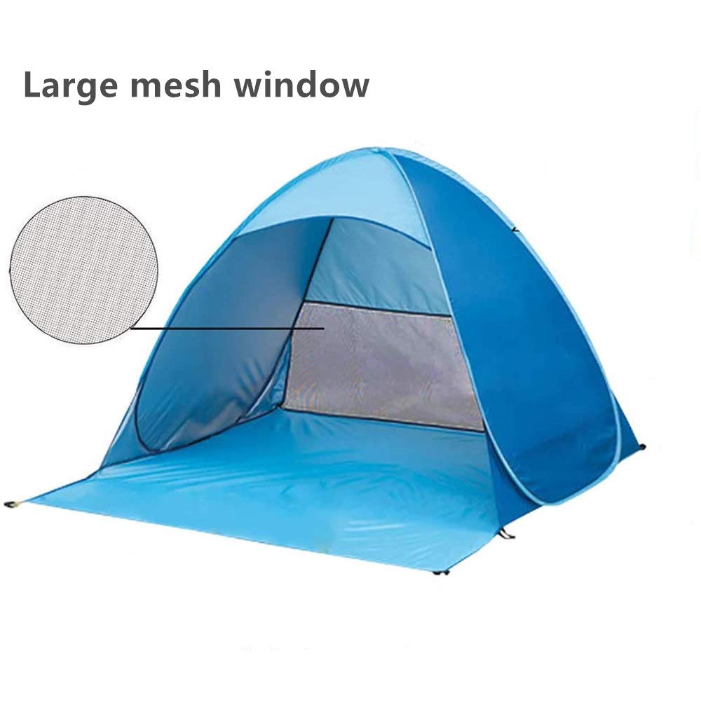 Tienda de campaña desplegable para 3 – 5 Personas, Tienda de campaña de Playa, tamaño Grande, Apertura rápida, protección Solar UV, 200 x 165 x 130 cm (Grande)