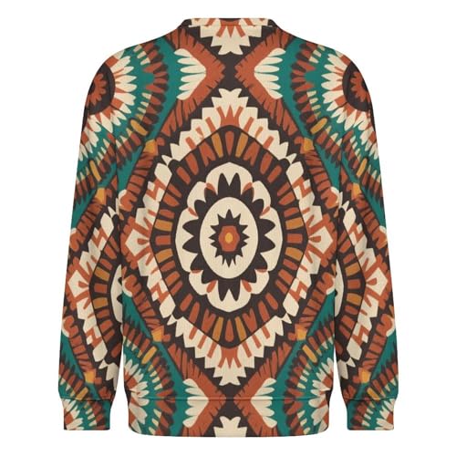 MoBlinko Mens Sweater Ethnic Geometric Sweaters for Men Crew Neck Sweater for Men Lightweight Pullover3