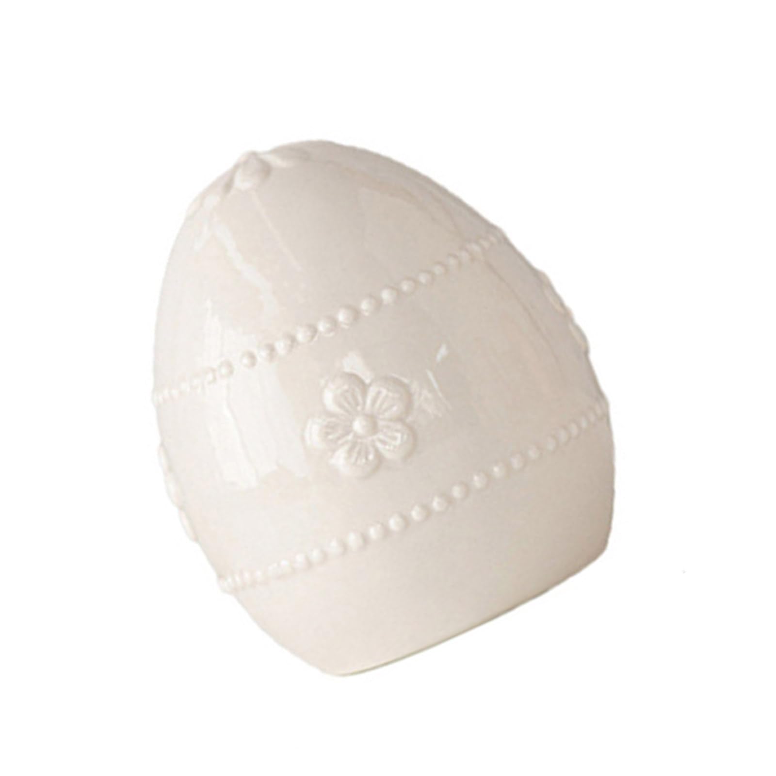 Zwtpgkrd Top Flower White Ceramic Easter Eggs Easter Figurines For Stylish Spring Arrangements Small Table Centerpieces Ornamentation Decorative