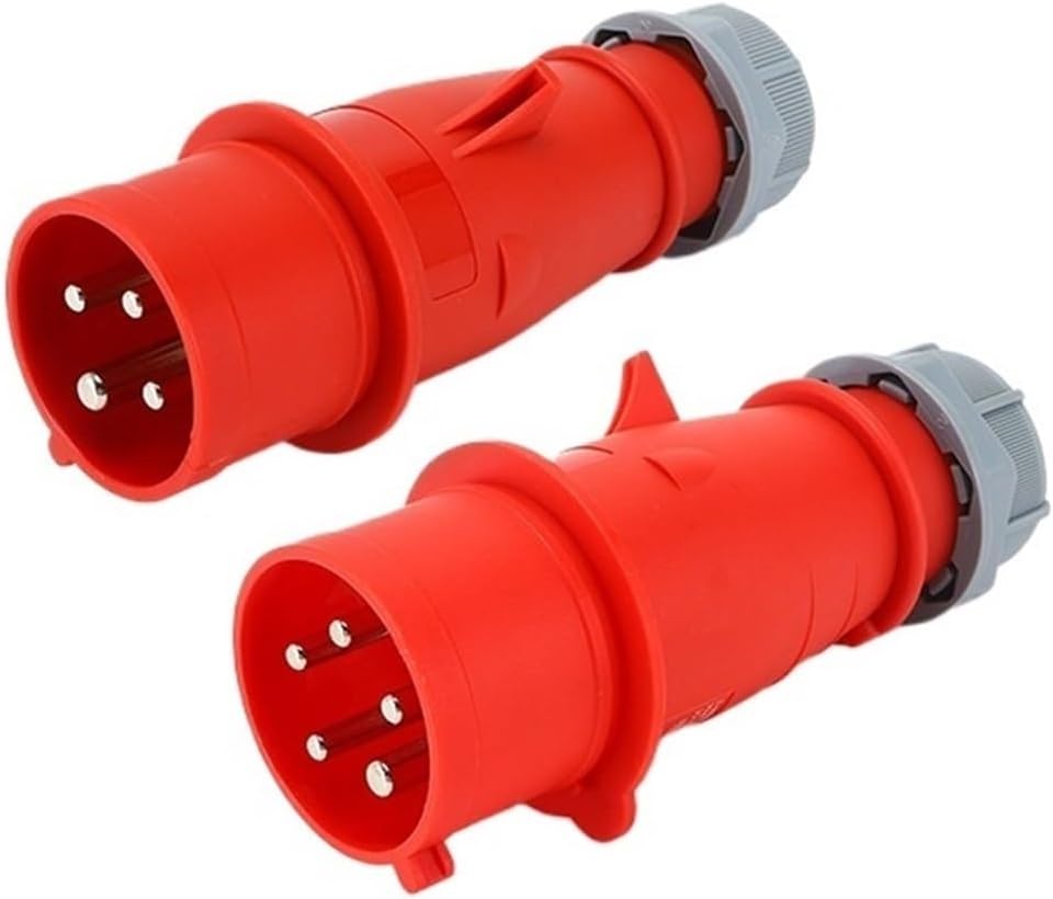 1 PCS Male and Female Butt Plug and Socket 16A 32A IP44 Waterproof Industrial Connector Exposed and Concealed red(LX 0151 5 core 16A)