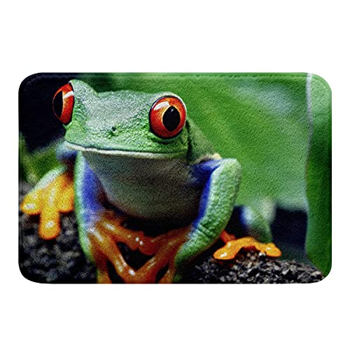 Sunnybed Rote Augen Frosch Badematte,Frosch Familie Teppich Fußmatte,Tierthema Türvorleger für...