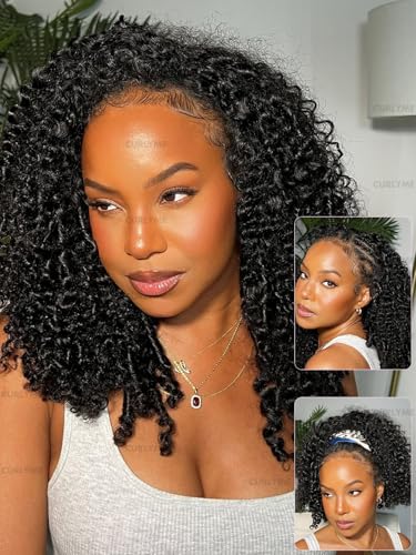 Curlyme Kinky Curly Half Wig Human Hair 3 In 1