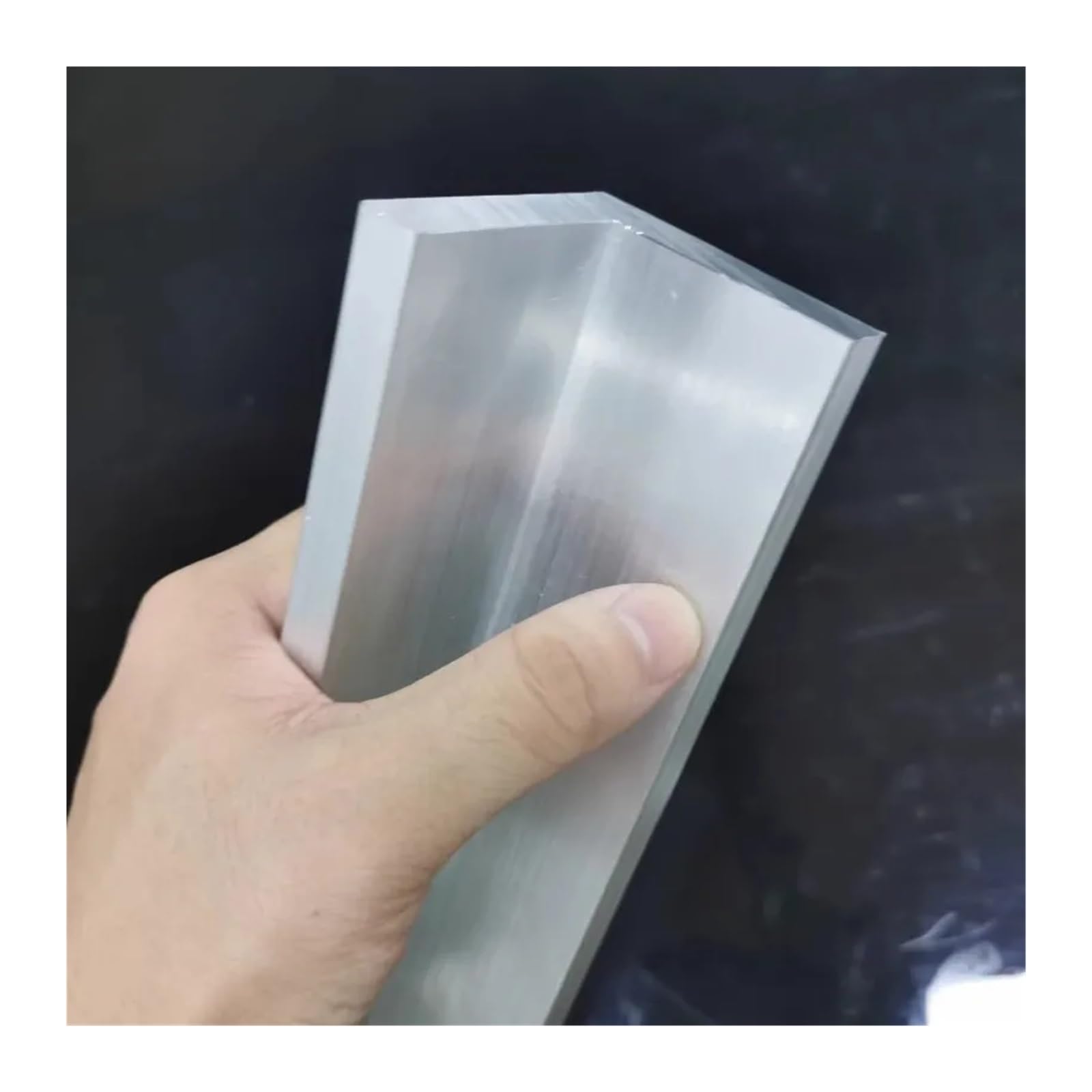 Perfil en U aluminio Perfil triangular de aluminio en forma L, aleación, con borde, 50 x mm grosor y 2 a 10(Thick 4mm,500mm)