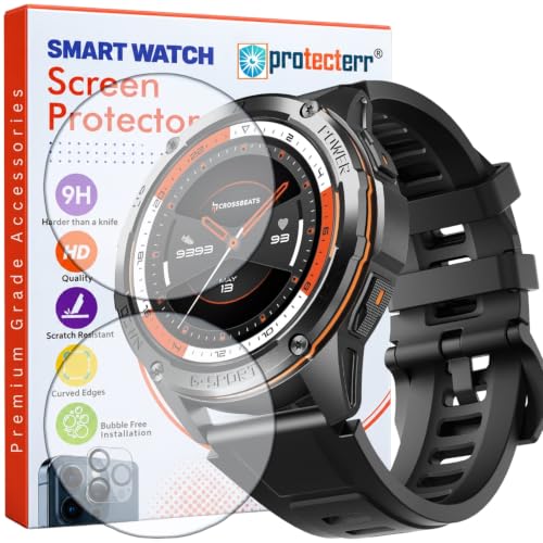 Image of Smartwatch Screen Protector for CrossBeats Armour Pro 1.43 inch (Pack of 2) - Flexible TPU Film, 9H Scratch Resistant, Self Healing, Anti Fingerprint, HD Clear - Not Tempered Glass