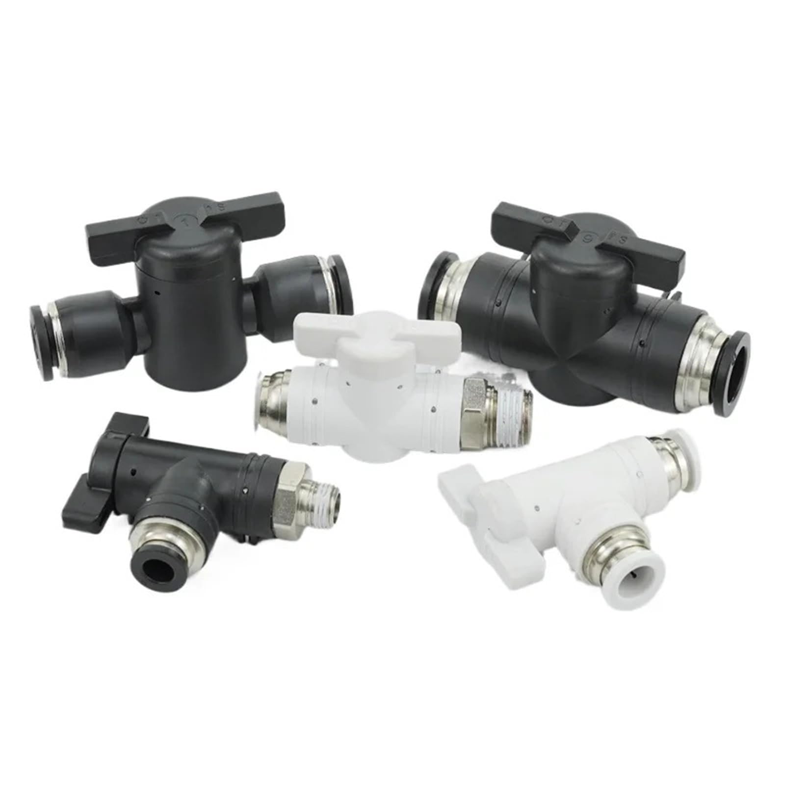 Vanne pneumatique manuelle 14mm stop fuites air comprimé avec interrupteur à bille noir