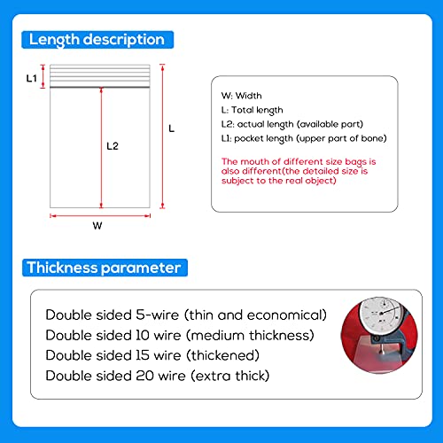 200Pcs (100Pcs 3''X 4'' + 100Pcs 2''X 3'') Small Clear Poly Zipper Bags, Reclosable Zipper Self Locking Storage Plastic Ziplock Assorted Seal Packaging Pockets For Jewelry, Gift Card, Seeds, Candy #TOP4
