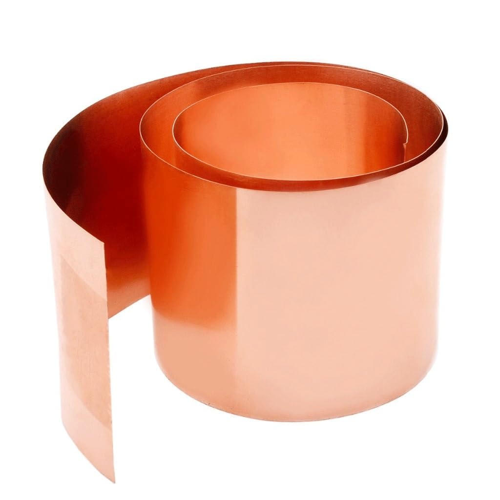 BBAUER Rollo Dere Cu Hoja de Metal Foil Plate 100Mmx1000Mm, para Proyectos de Bricolaje Aficiones Artesanía Construcción/1Pc/Thk 0.5Mm