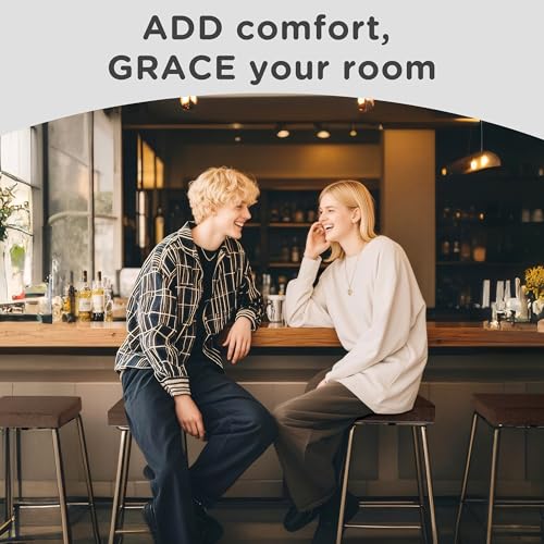 Image of AddGrace Anti-Slip Bar Stool Cushions Square Bar Stool Seat Cushions with Ties Set of 6 Small Square Chair Pads with Machine Washable Cover 12 inchX12 inchX2 inch (Coffee)