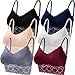 Duufin 6 Stück Bralette Spitze BH Bralette Gepolstert Spitze für Damen, 6 Farben (Schwarz, Beige, Weiß, Marine, Grau, Burgund, L)