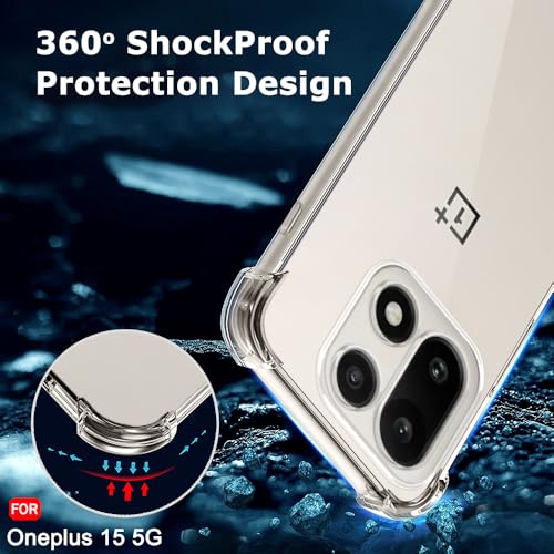 Image of TheGiftKart Crystal Clear Back Cover Case for OnePlus 15 5G | Raised Bumps for Camera & Screen Protection | Ultra Clear Soft Silicone Back Cover Case for OnePlus 15 5G (TPU, Transparent)