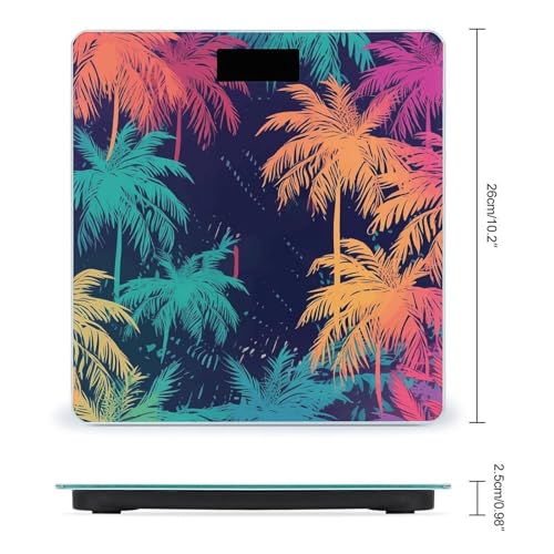 Báscula Digital Colorful Palm Trees para Baño 26x26 cm miniatura 2