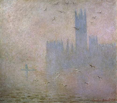 Toile Mouettes la Tamise à Londres Monet pour sublimer votre salon moderne