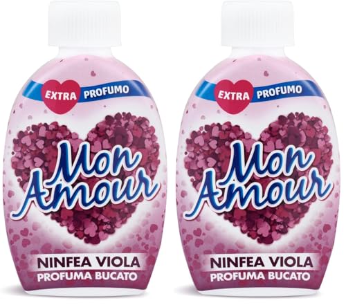 Mon Amour Profumatore Bucato Ninfea Viola, 200ml (Confezione da 2)