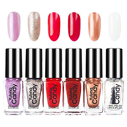 Tophany Dry Quickly Nail Polish Set, Not Easy Peel Off and Fast Dry Nail Polish Set for Pack Long Lasting Nail Polish for Women