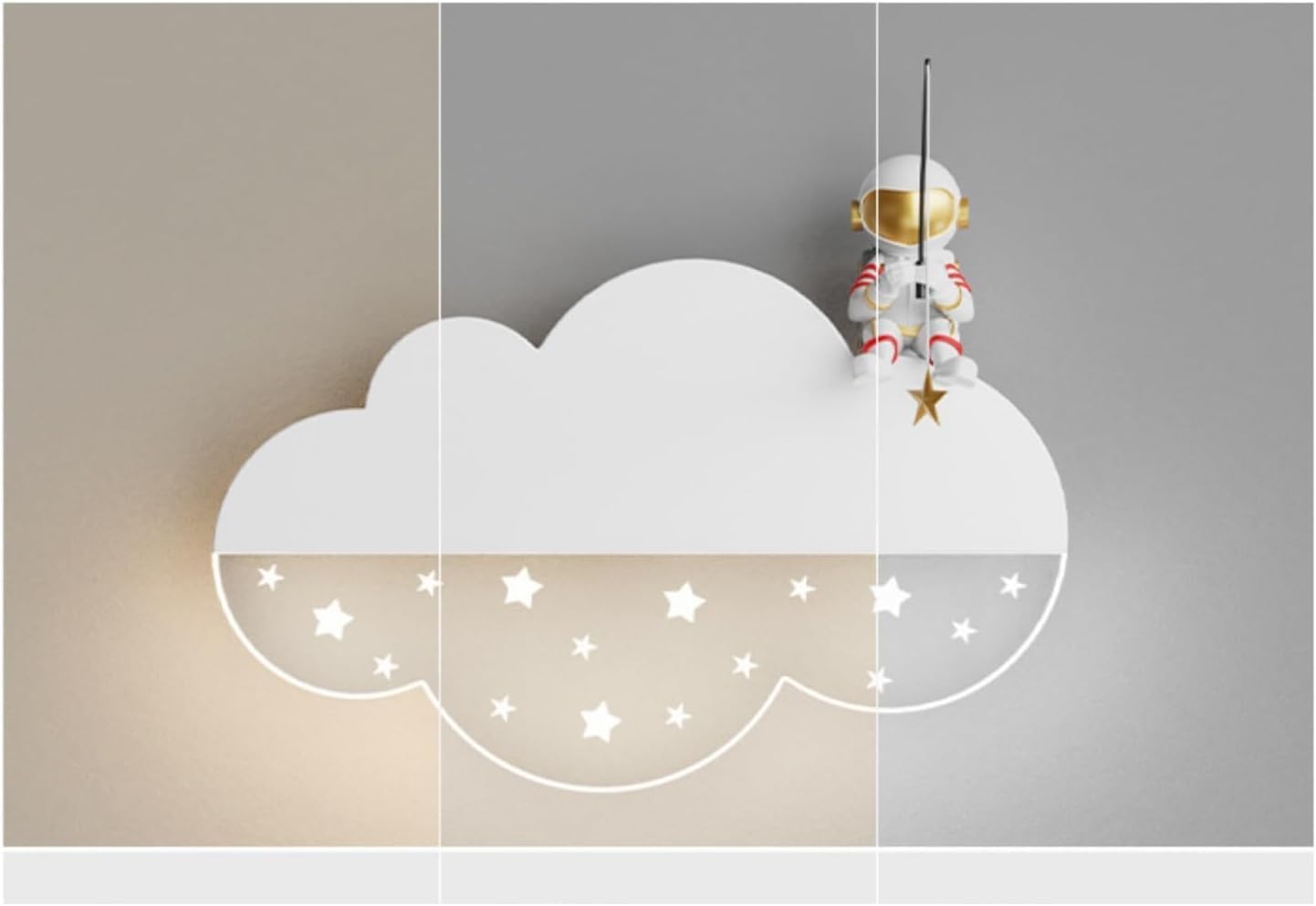 Modern Light Luxury LED Cloud Wall Lights for Bedroom Astronauts Wall Sconce Cartoon Kids Wall Lamp Blue White Dimmable Night Light Decorate Bedroom Wall Lamp for Kids Children Nursery