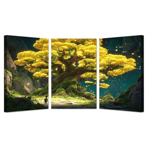 Œuvre d’art abstraite d’arbre en toile tendue de qualité galerie