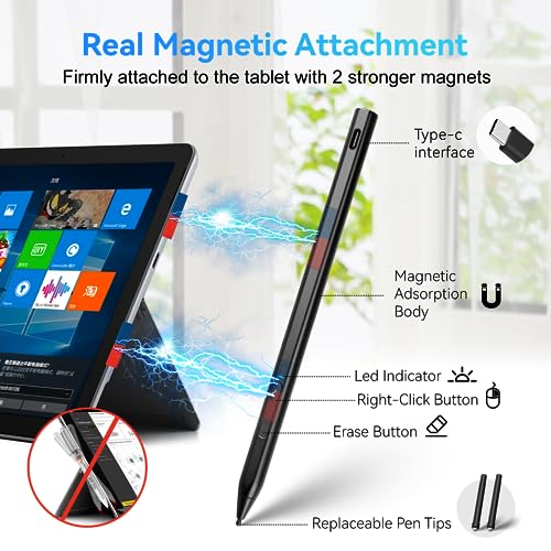 Image of Chromebook USI 2.0 Stylus for Lenovo Duet 3 Chromebook Ideapad Pen, 4096 Level Pressure Sensitive Pencil for Lenovo Chromebook Duet, ASUS Chromebook, HP Chromebook X360, Google Pixel Tablet,Black