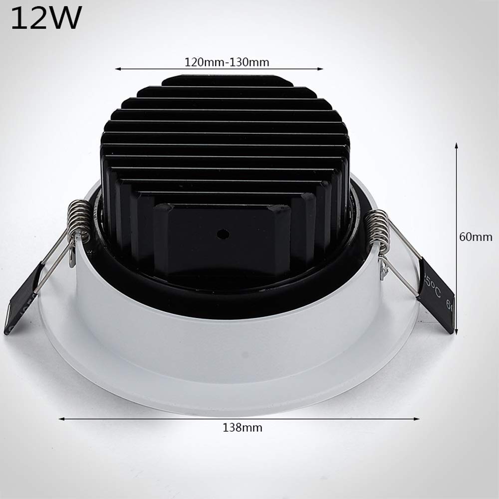 Foco Led Empotrable De Alta Luminosidad, Aluminio COB, Downlight Empotrable, Foco Led Antideslumbrante para Techo, Paneles De Rejilla De Estilo Nórdico, Luces De Techo In,Naturallight-12W