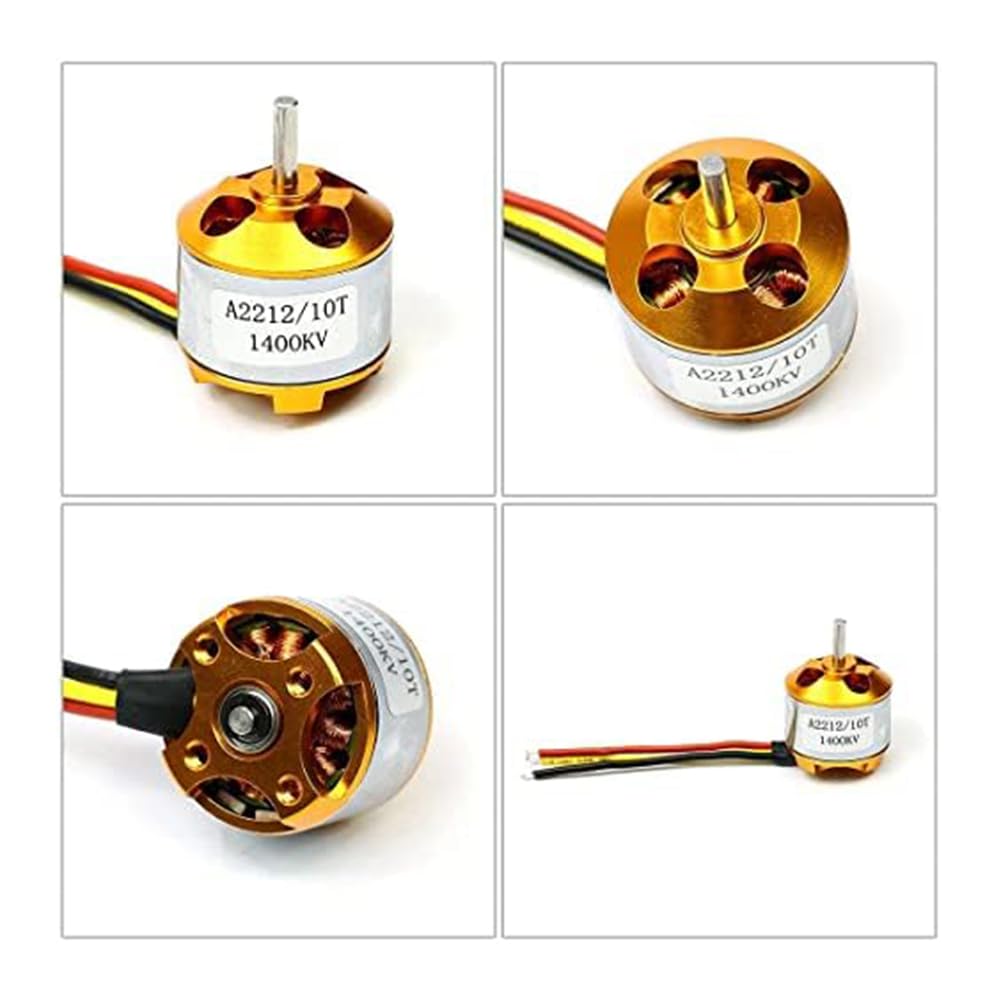 2Pack 2212 1400Kv/2200Kv Motor sin escobillas Outrunner con soporte 10T/6T + 30A ESC para piezas de repuesto de accesorios de aeronaves Rc Quadcopter UFO