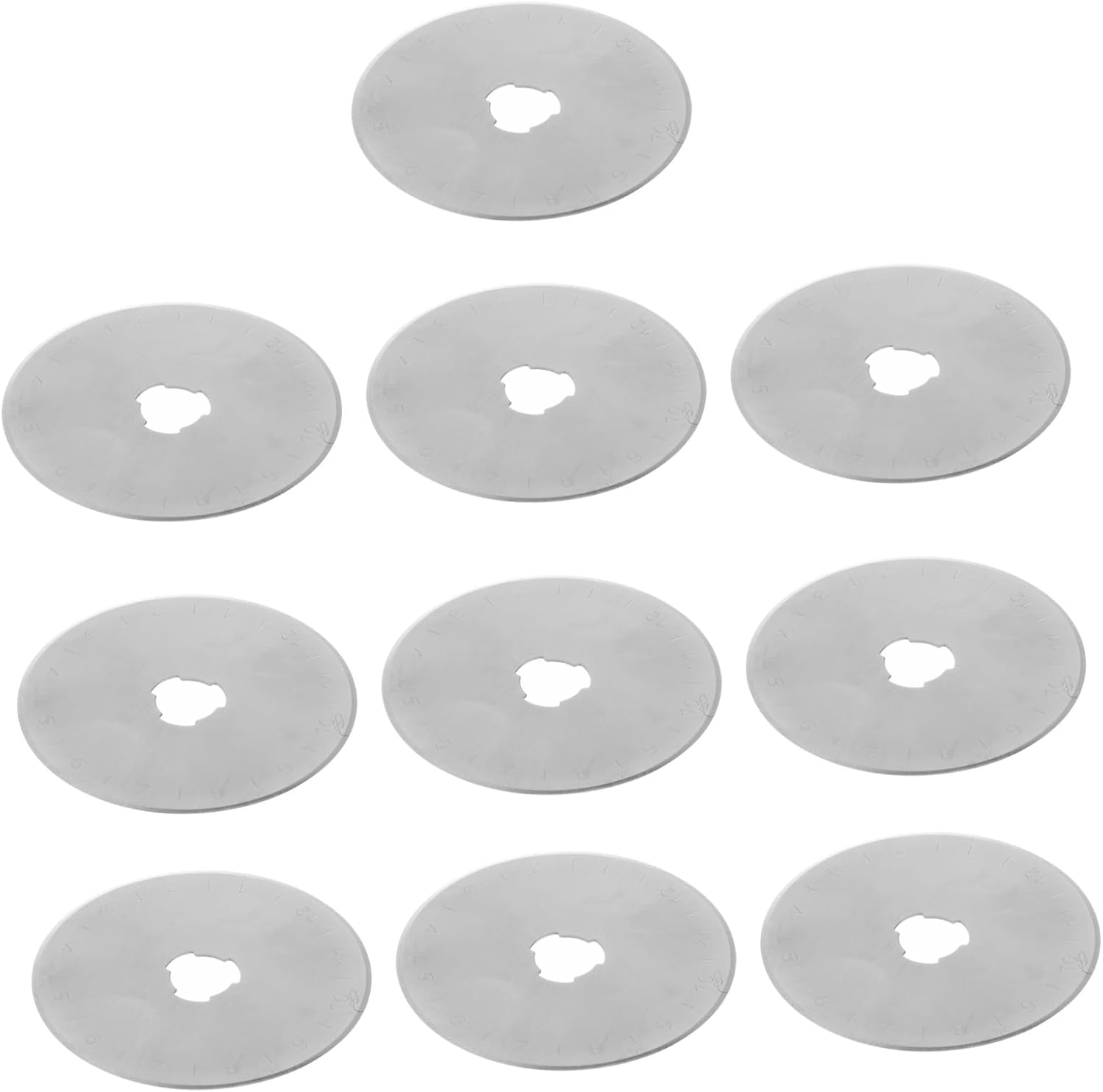 Lurrose 10pcs Rotary Cutting Blades for Fabric Leather and Paper Crafts Super Thin Circular Replacement Blades Storage to Install for Sewing and Quilting Projects