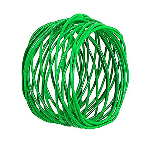 Image of SKAVIJ Handmade Twisted Wire Mesh Napkin Rings Holders Decor Dinner Party Wedding Thanksgiving Christmas Gathering (Green 4pcs)