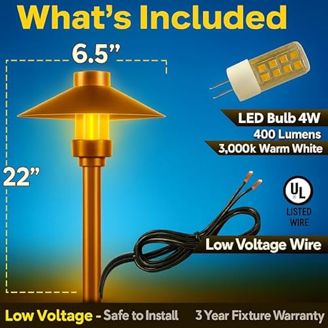 LED Pathway 126 Landscape Light 4W Warm White Mushroom