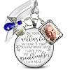 Bouquet photo charm wedding memory something blue angel i know youd be here if heaven honor love one silver finish handmade bridal jewelry white glass pendant 2 frames gift message box for bride  urban country home decor
