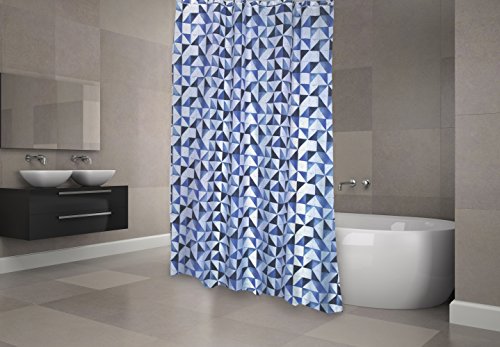 MSV "Premium Calula Polyester Shower Curtain, Blue, 180 x 200 cm, W 70.9" x L 78.7" (1 Panels)