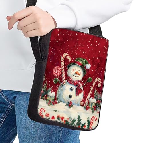 COEQINE Christmas Crossbody Purses For Women Cute Slim Bag for Party Lightweight Durtable Fashion Cute Snowman Themes Bag for Travel Portable Outfit2