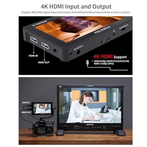 image for FEELWORLD F6 Pro +NP-F970 Battery, Charger, Storage Case kit, 5.5 Inch