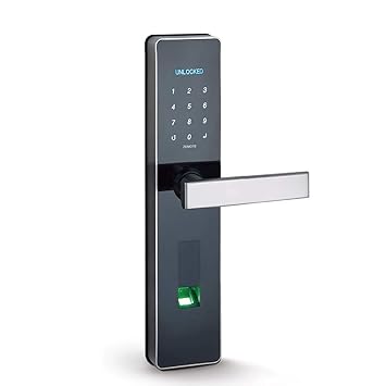 Zemote IoT Smart Door Lock with Fingerprint, Password and App Access, 34 x 7.5 x 3 cm