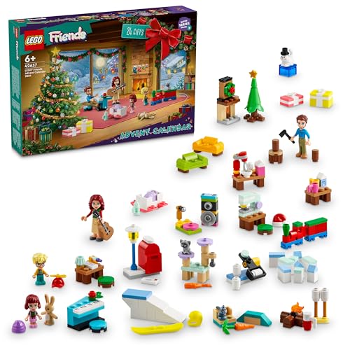 Image of LEGO Friends Advent Calendar 2024, Christmas Countdown Toy for Kids, 5 Characters, 3 Animals 42637