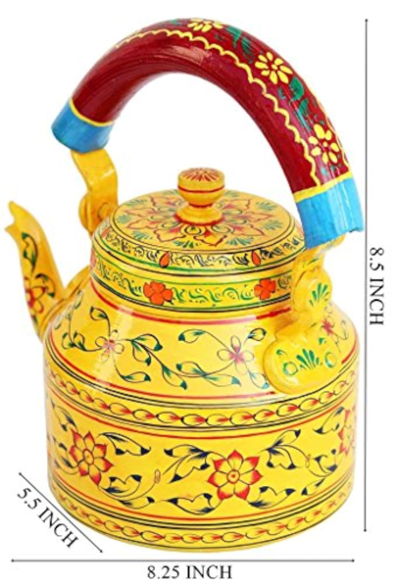 Handpainted Traditional Aluminium Decorative Tea Kettle